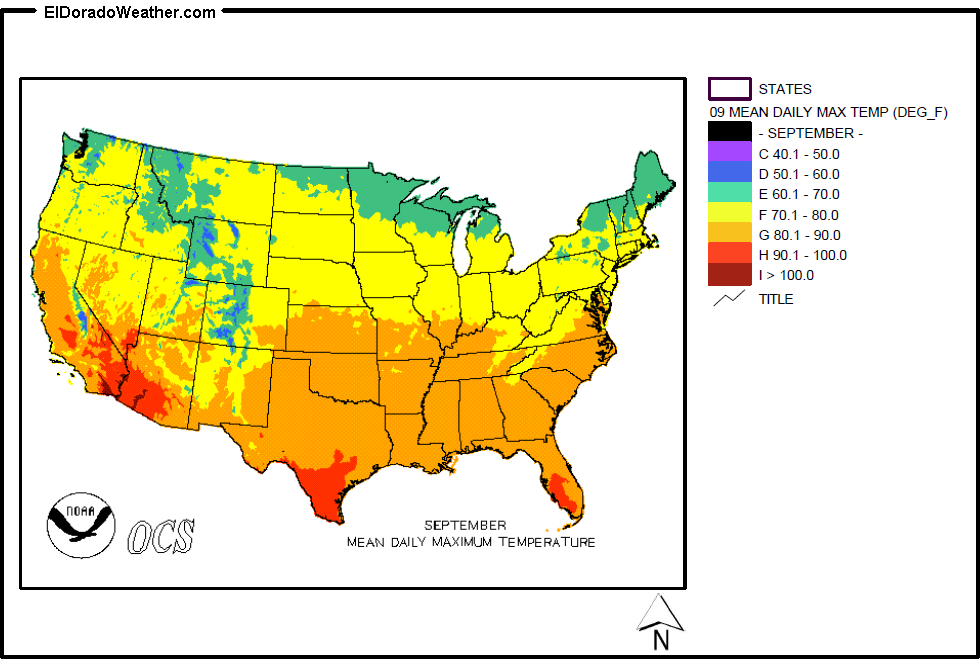 United States September Yearly Annual Mean Daily Maximum Temperature